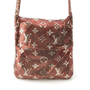 Louis Vuitton Sequin Monogram Mesh Francis Metal Shoulder Bag Brown